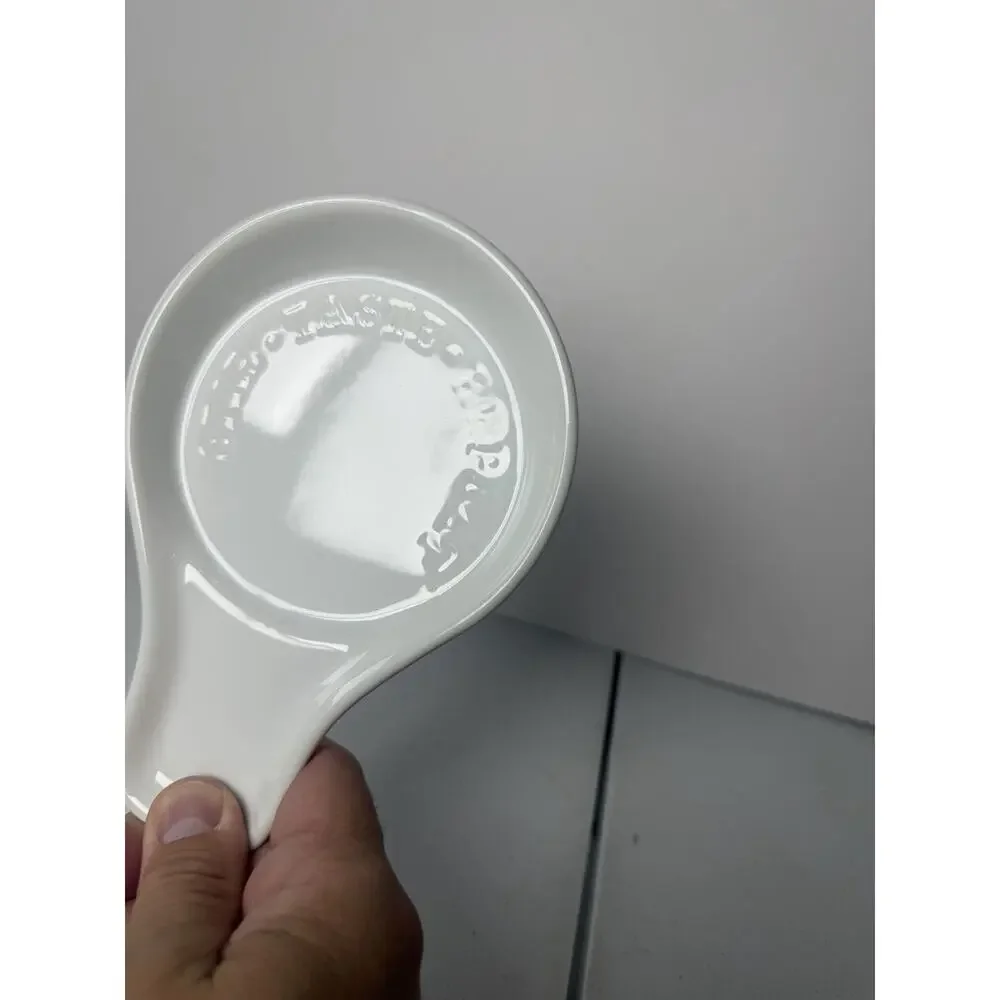 Our Table Simply White Spoon Rest Porcelain